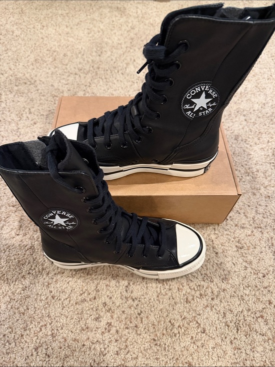 Converse Shoes - Leather Converse Chuck 70 High Top, Side Zipper ‘Black Egret’ Men’s 4/Women’s 6